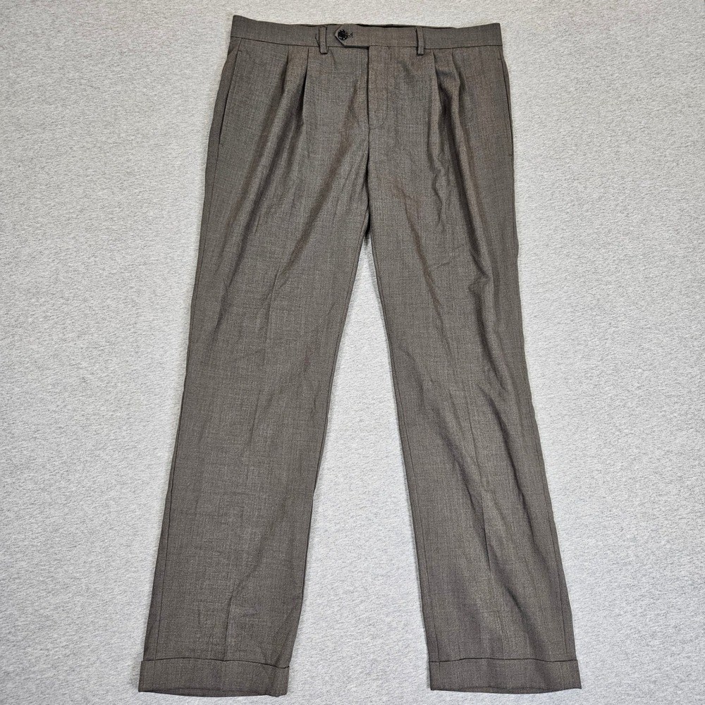 Lauren Ralph Lauren Mens Brown Pleated Cuffed Dress Pants 34W x 30L 4900099189